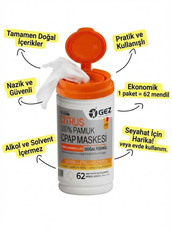 Citrus CPAP Maskesi Temizleme Mendili