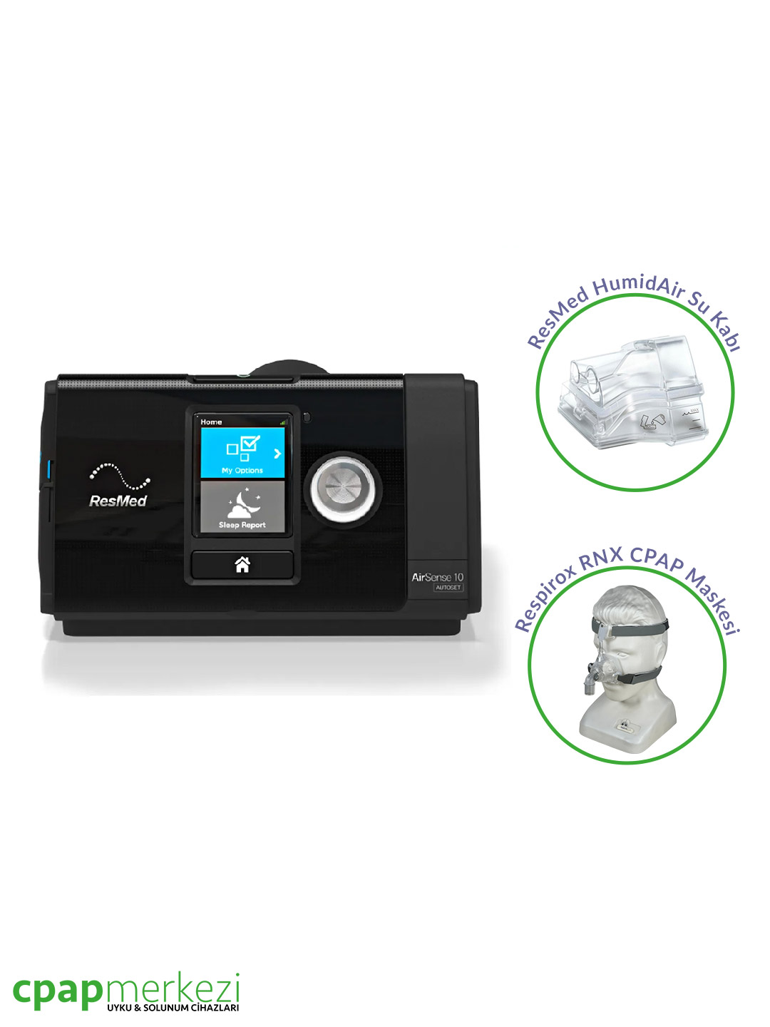 ResMed AirSense 10 AutoSet + ResMed HumidAir Nemlendirici + RNX