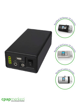 ResMed AirSense 10 Serisi CPAP Cihazı Batarya Max Power 6400 mAh PB240B1 ResMed AirSense 10 Serisi CPAP Cihazı Batarya Max Power 6400 mAh PB240B1