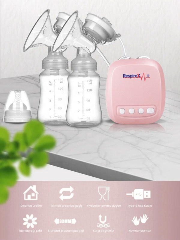 Respirox DQ-S006A Silent Double Electric Massage Breast Feeding Pump