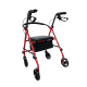 Respirox RR-01 Katlanabilir Rolatör Kırmızı - Oturaklı, Frenli ve Şık Tasarımlı Dört Tekerlekli Yürüteç