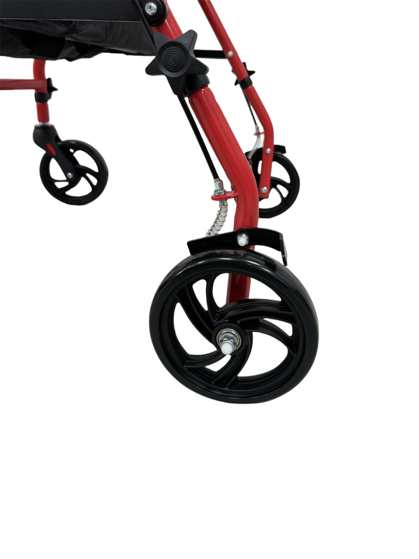 Respirox RR-01 Katlanabilir Rolatör Kırmızı - Oturaklı, Frenli ve Şık Tasarımlı Dört Tekerlekli Yürüteç