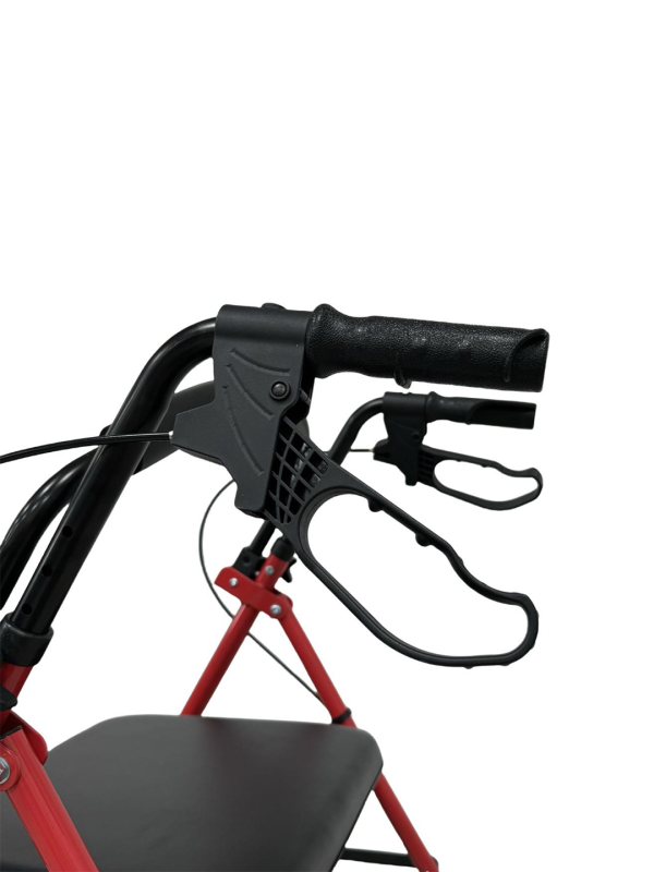 Respirox RR-01 Katlanabilir Rolatör Kırmızı - Oturaklı, Frenli ve Şık Tasarımlı Dört Tekerlekli Yürüteç